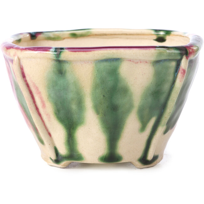 Quadratische mehrfarbige Bonsaischale von Bonsai - 112 x 110 x 70 mm