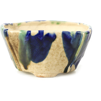 Bonsai 112 mm quadratische mehrfarbige Bonsaischale von Bonsai, Japan