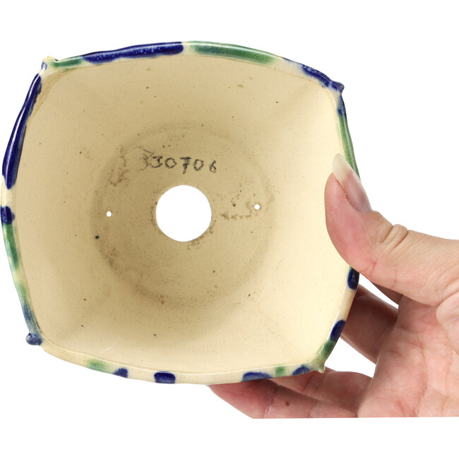 Vaso per bonsai quadrato multicolore di Bonsai - 112 x 114 x 62 mm