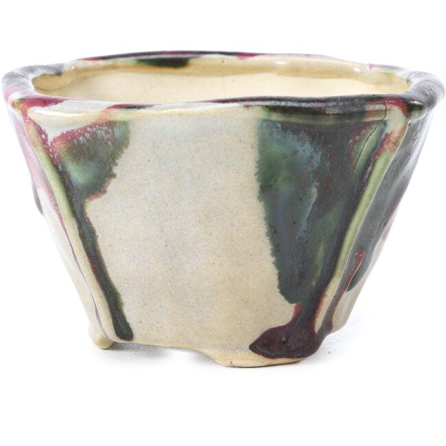 Square multicolor bonsai pot by Bonsai - 112 x 112 x 73 mm