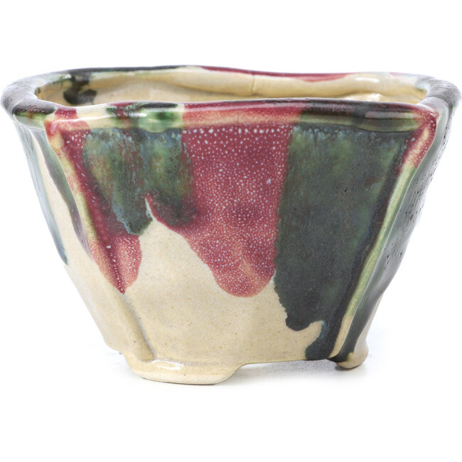 Pot à bonsaï carré multicolore par Bonsai - 112 x 112 x 73 mm