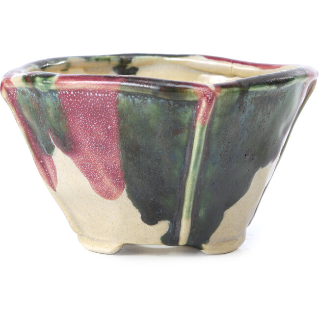 Vaso per bonsai quadrato multicolore di Bonsai - 112 x 112 x 73 mm