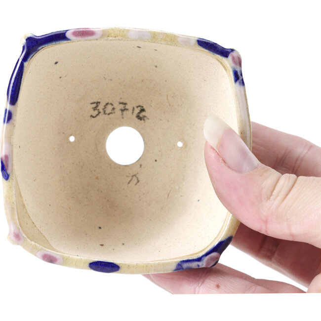 Pot à bonsaï carré multicolore par Bonsai - 78 x 78 x 45 mm