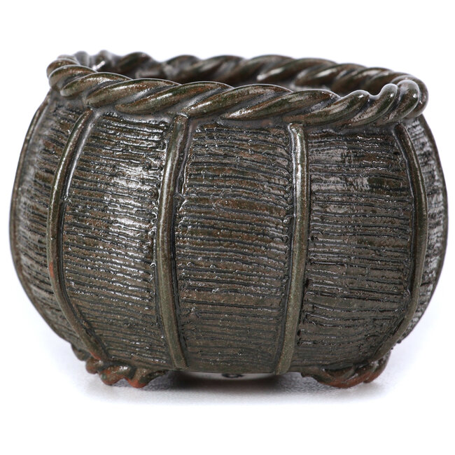 Runde olivgrüne Bonsaischale von Bonsai - 65 x 65 x 45 mm