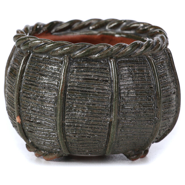 Runde olivgrüne Bonsaischale von Bonsai - 65 x 65 x 45 mm