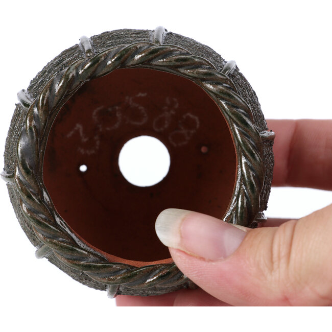 Maceta de bonsái redonda verde oliva de Bonsai - 65 x 65 x 45 mm