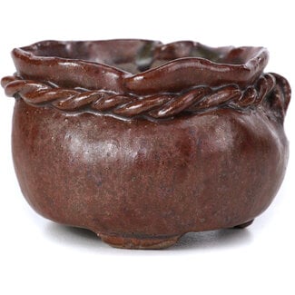 Bonsai 65 mm round brown bonsai pot by Bonsai, Japan