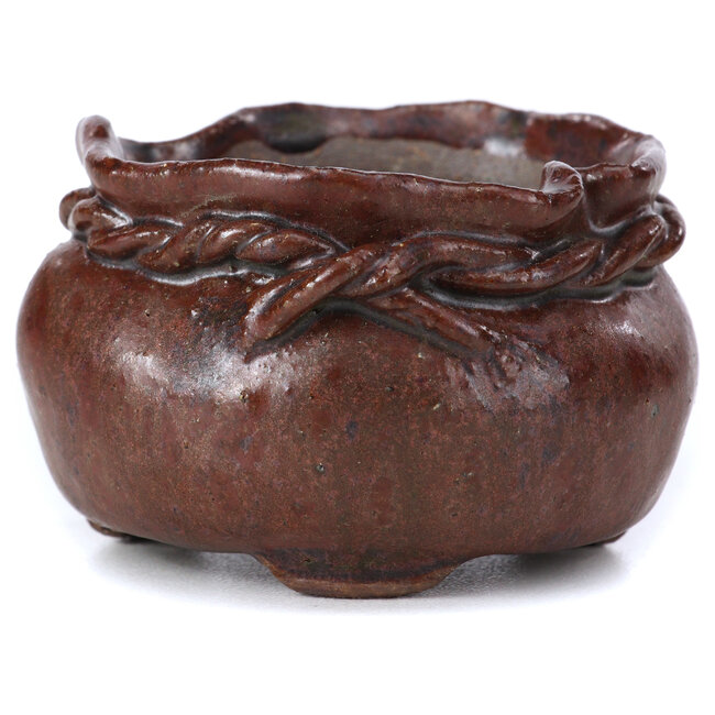 Maceta de bonsái marrón redonda de Bonsai - 65 x 65 x 40 mm
