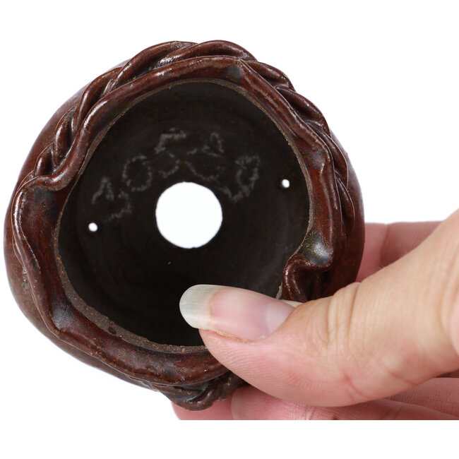 Pot à bonsaï rond marron par Bonsai - 65 x 65 x 40 mm