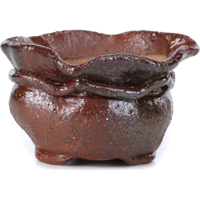 Ronde bruine bonsaipot van Bonsai - 70 x 67 x 40 mm