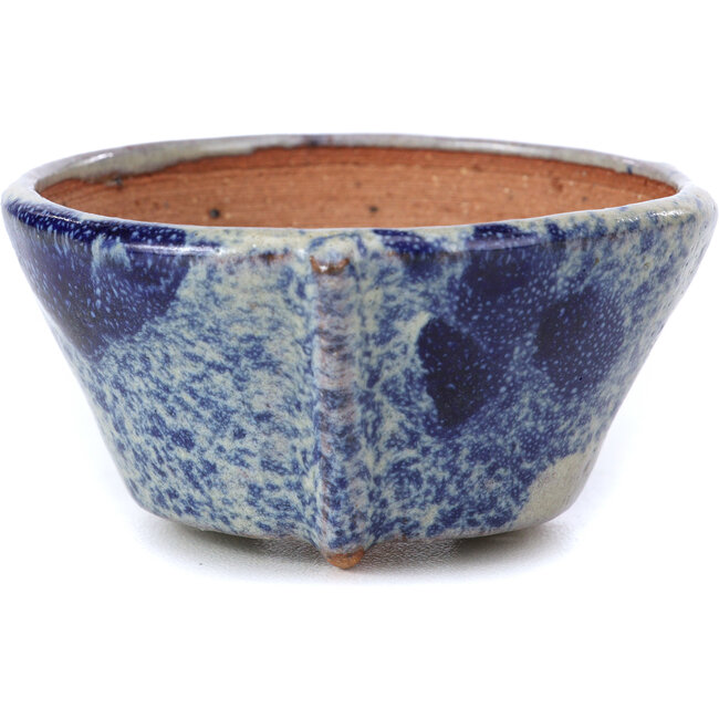 Ronde blauwe bonsaipot van Bonsai - 70 x 70 x 35 mm