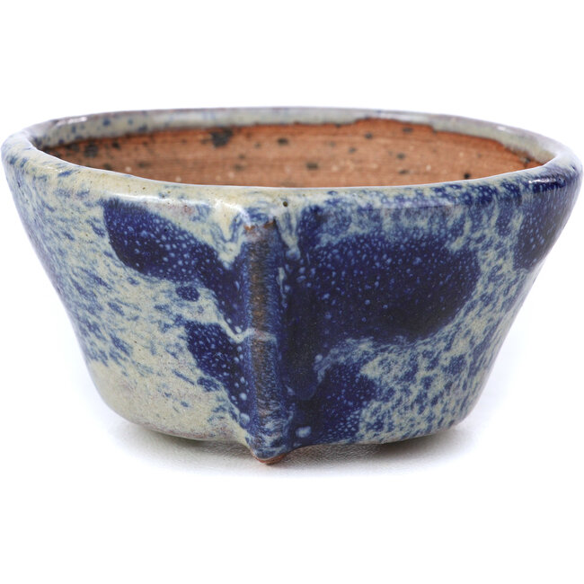 Ronde blauwe bonsaipot van Bonsai - 70 x 70 x 35 mm