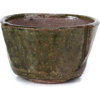 Bonsai 63 mm round green bonsai pot by Bonsai, Japan