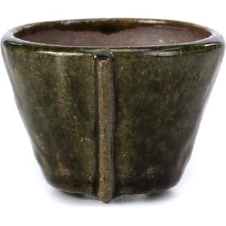 Bonsai 63 mm round green bonsai pot by Bonsai, Japan