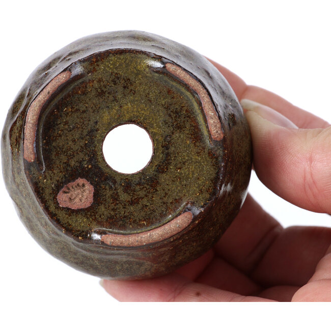 Ronde groene bonsaipot van Bonsai - 58 x 58 x 32 mm