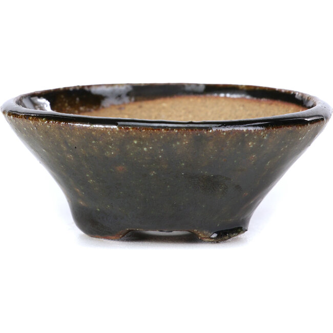 Pot à bonsaï rond vert par Bonsai - 73 x 73 x 32 mm