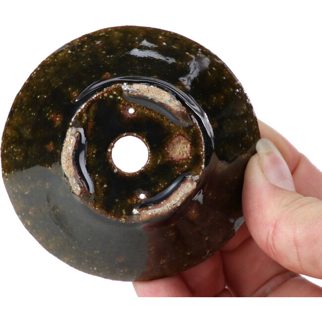 Ronde groene bonsaipot van Bonsai - 73 x 73 x 32 mm