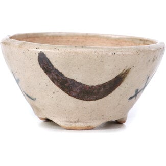 Bonsai 69 mm round beige bonsai pot by Bonsai, Japan