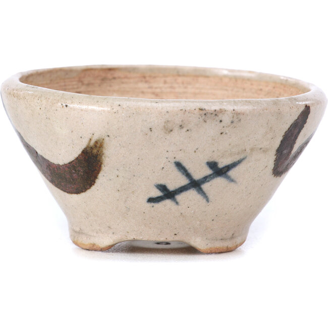 Runde beige Bonsaischale von Bonsai - 69 x 69 x 35 mm