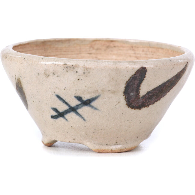 Maceta de bonsái redonda beige de Bonsai - 69 x 69 x 35 mm