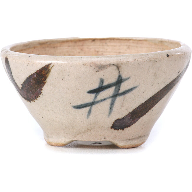 Runde beige Bonsaischale von Bonsai - 69 x 69 x 35 mm