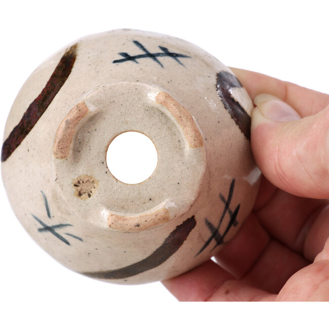 Pot à bonsaï rond beige par Bonsai - 69 x 69 x 35 mm