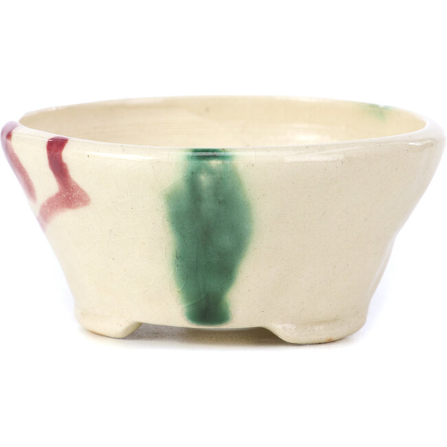 Ronde beige bonsaipot van Bonsai - 88 x 88 x 40 mm