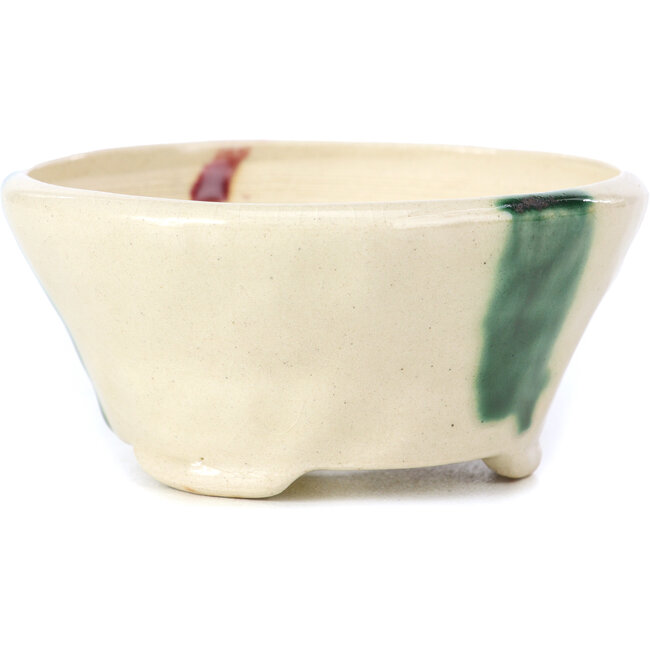 Pot à bonsaï rond beige par Bonsai - 88 x 88 x 40 mm