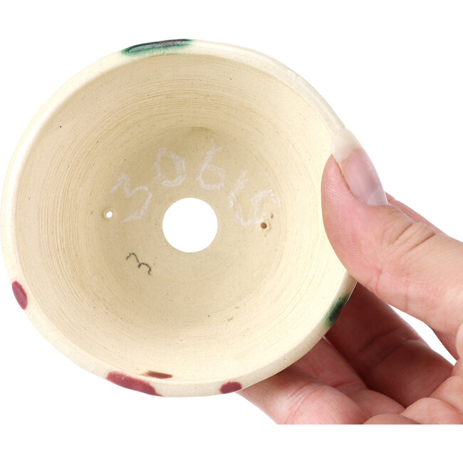 Ronde beige bonsaipot van Bonsai - 88 x 88 x 40 mm