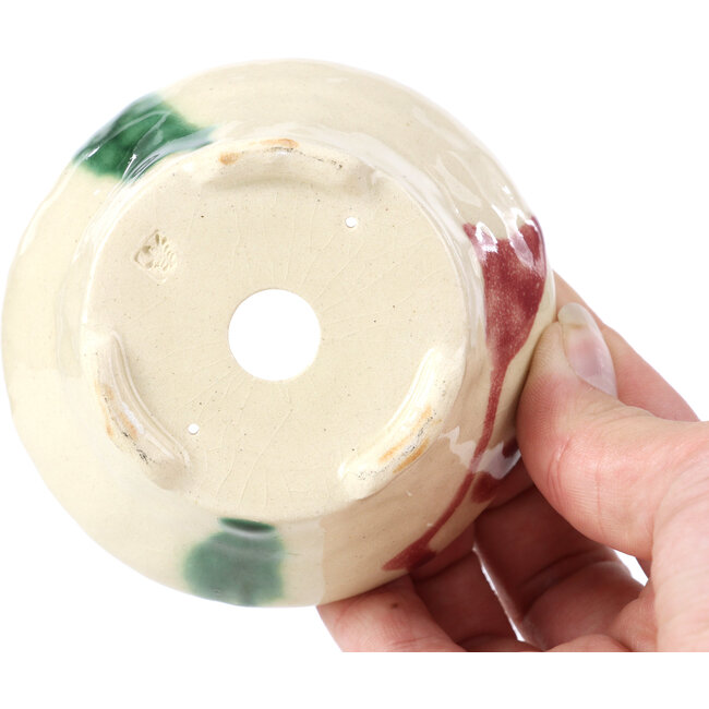 Pot à bonsaï rond beige par Bonsai - 88 x 88 x 40 mm