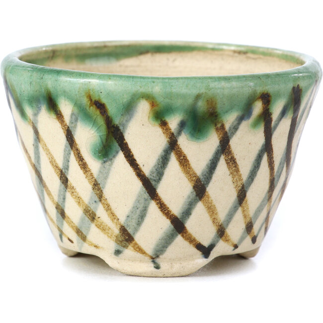 Pot à bonsaï rond beige par Bonsai - 67 x 67 x 43 mm