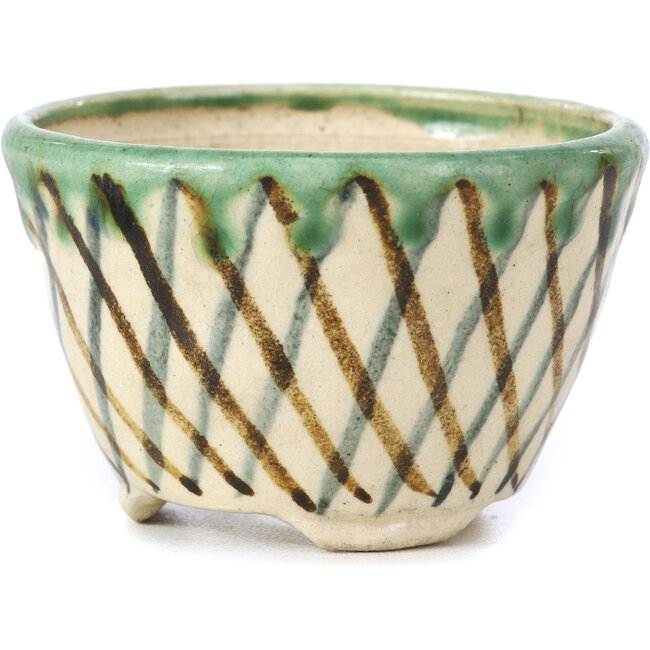 Pot à bonsaï rond beige par Bonsai - 67 x 67 x 43 mm