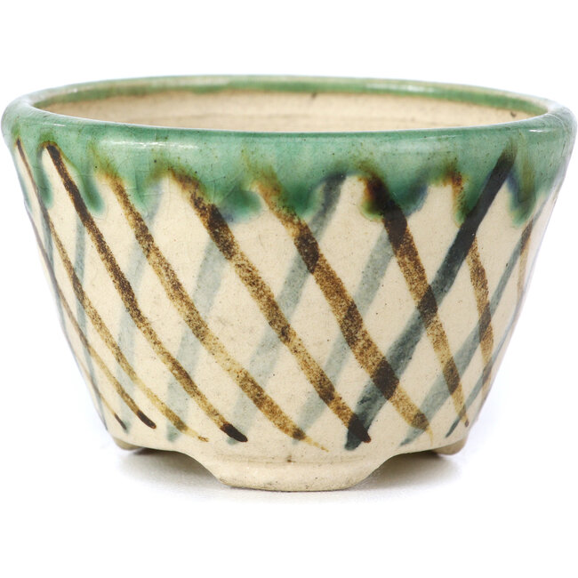 Pot à bonsaï rond beige par Bonsai - 67 x 67 x 43 mm