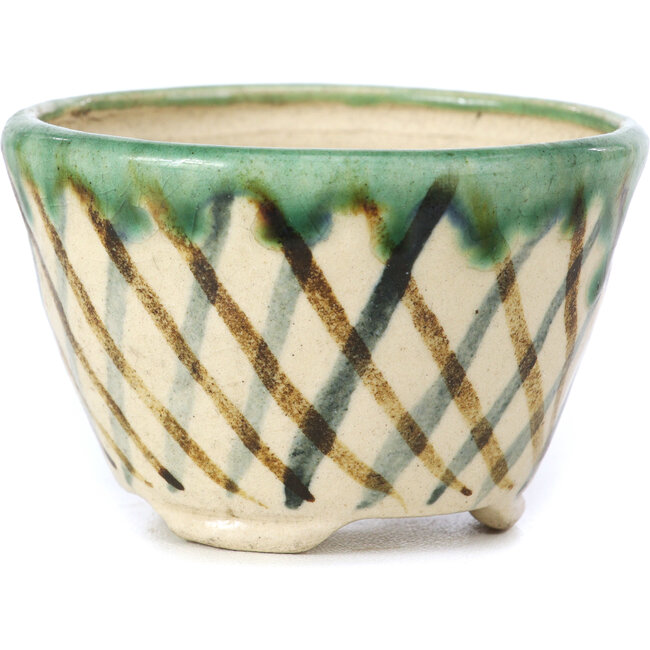 Runde beige Bonsaischale von Bonsai - 67 x 67 x 43 mm