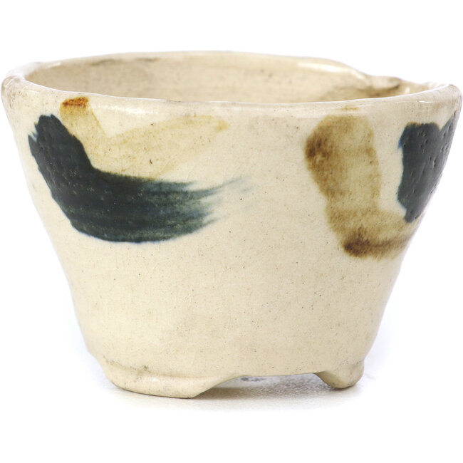 Pot à bonsaï rond beige par Bonsai - 65 x 65 x 45 mm