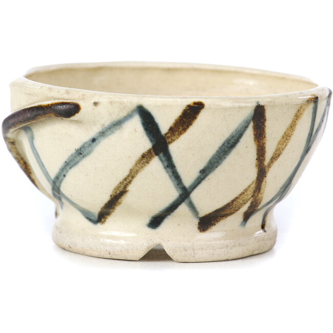 Maceta de bonsái redonda beige de Bonsai - 70 x 70 x 38 mm