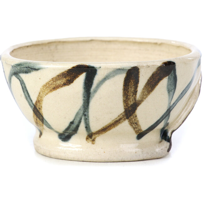 Pot à bonsaï rond beige par Bonsai - 70 x 70 x 38 mm