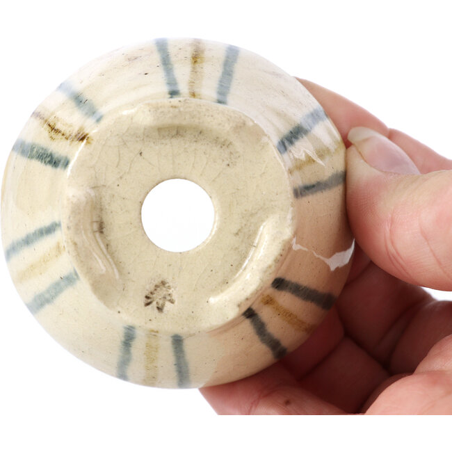 Ronde beige bonsaipot van Bonsai - 65 x 65 x 40 mm