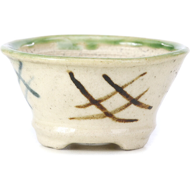 Round beige bonsai pot by Bonsai - 72 x 72 x 37 mm