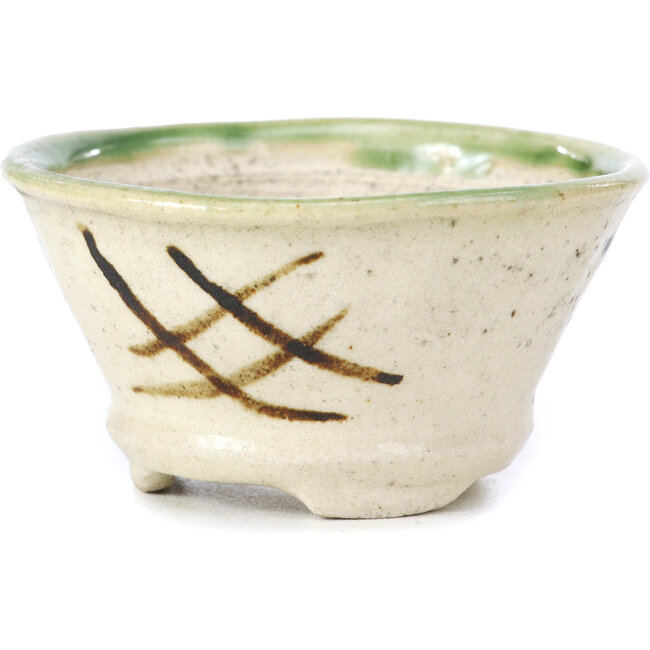 Vaso per bonsai rotondo beige di Bonsai - 72 x 72 x 37 mm