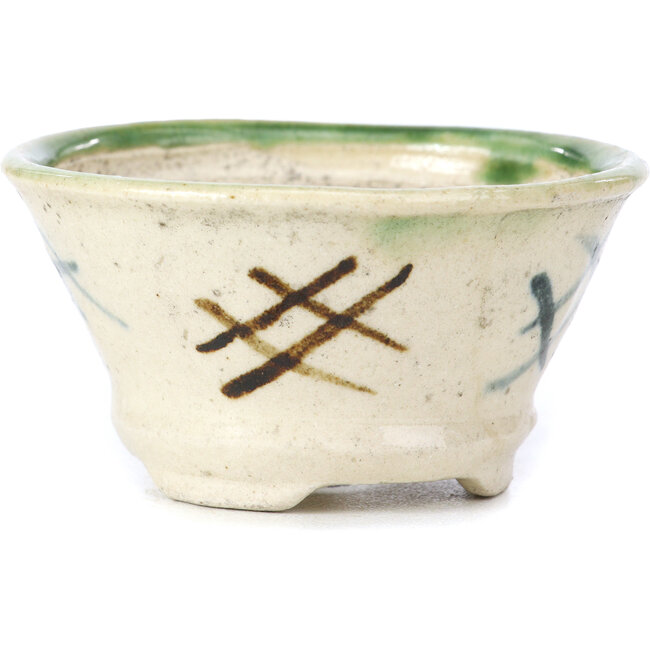 Runde beige Bonsaischale von Bonsai - 72 x 72 x 37 mm