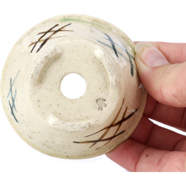 Runde beige Bonsaischale von Bonsai - 72 x 72 x 37 mm