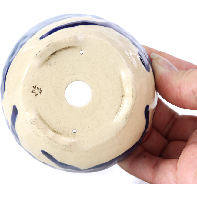 Round blue bonsai pot by Bonsai - 85 x 85 x 42 mm