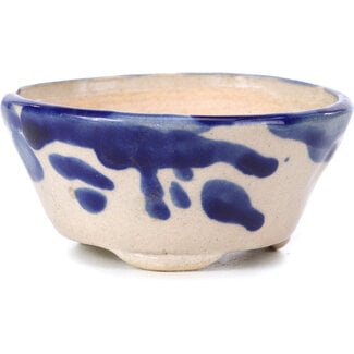 Bonsai 85 mm round blue bonsai pot by Bonsai, Japan