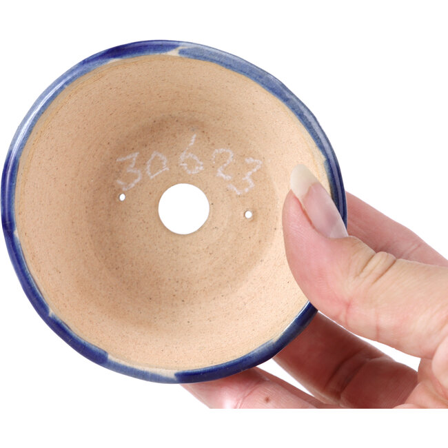 Vaso per bonsai rotondo blu di Bonsai - 85 x 83 x 38 mm