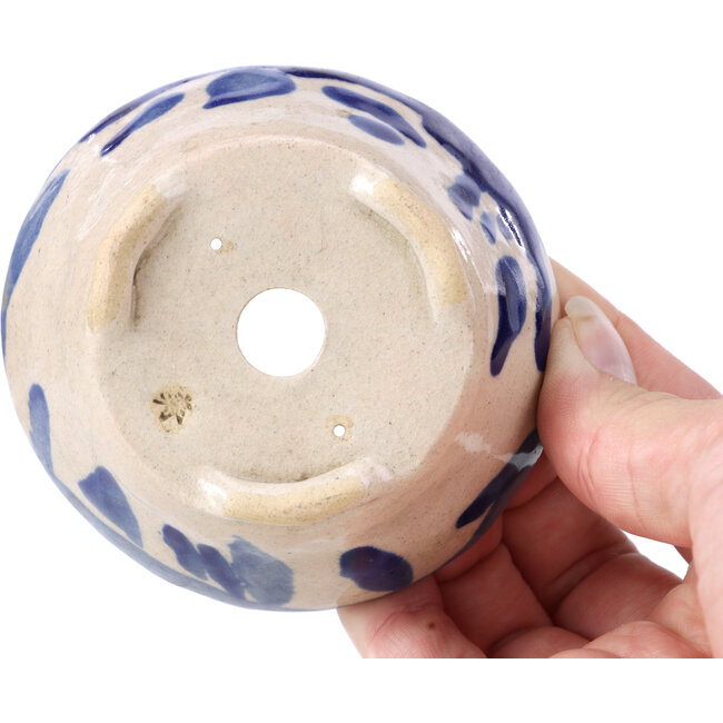 Round blue bonsai pot by Bonsai - 85 x 83 x 38 mm