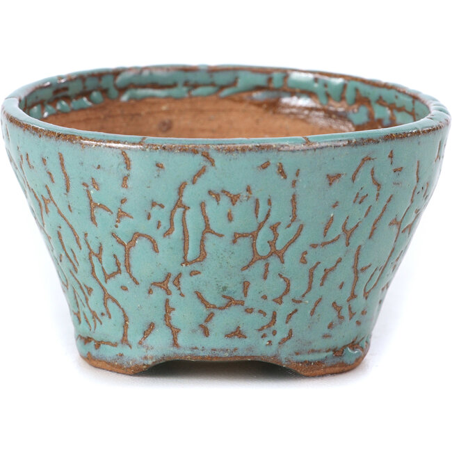 Maceta de bonsái redonda azul de Bonsai - 72 x 72 x 40 mm