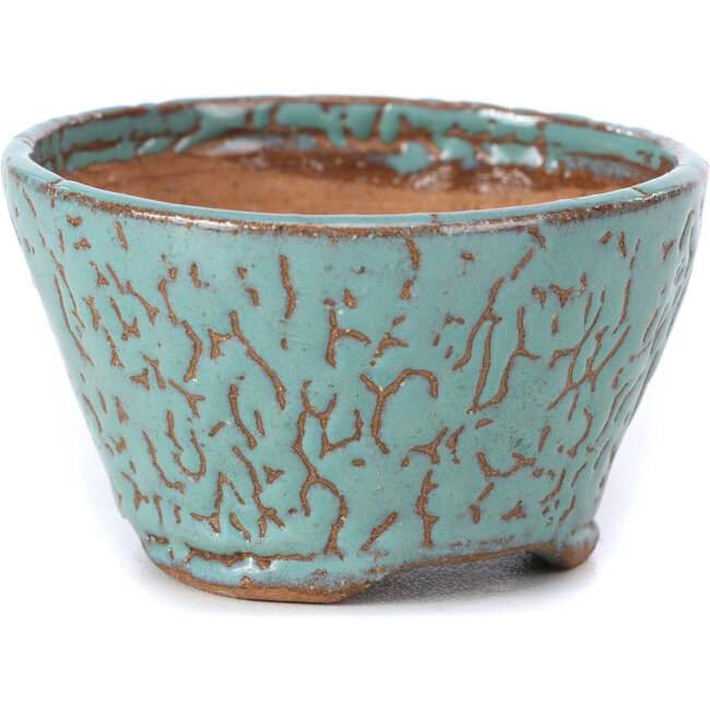 Maceta de bonsái redonda azul de Bonsai - 72 x 72 x 40 mm