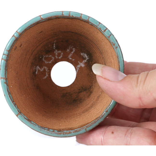 Pot à bonsaï rond bleu par Bonsai - 72 x 72 x 40 mm