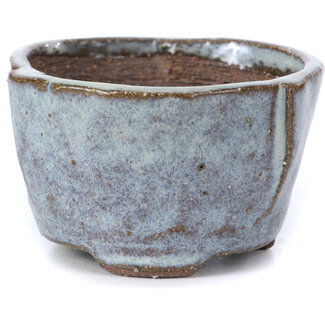 Bonsai 58 mm round blue bonsai pot by Bonsai, Japan